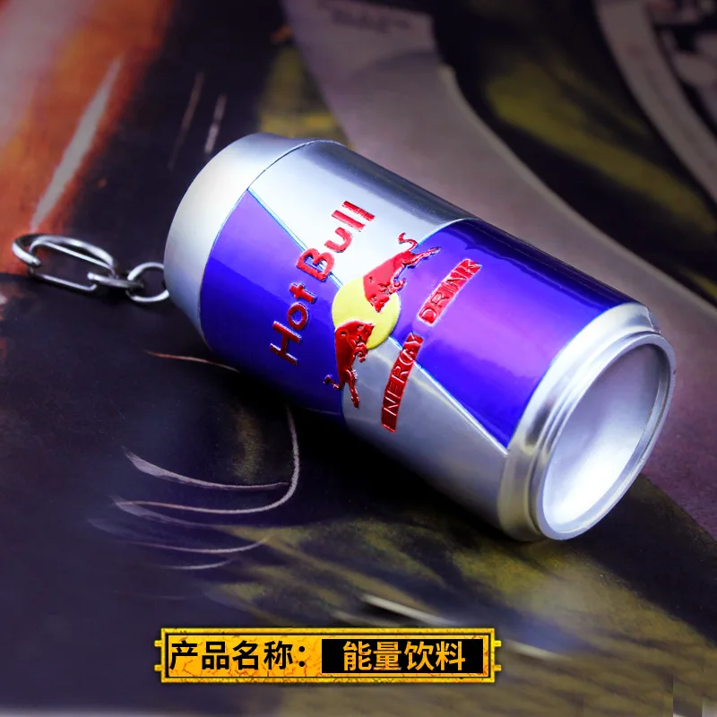 

Game PUBGs Power Drink Toys Model Restore blood volume battle toy Key pendant Keychain Metal Alloy Keyring chuildren for Gifts