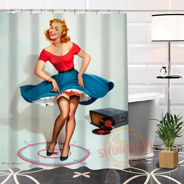 Eco Friendly Custom Pin Up Shower Curtain Modern Unique Eco Friendly Custom Pin Up Shower Curtain Modern Unique Bathroom With Hooks Bath Curtains