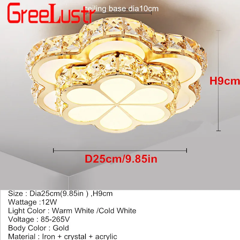  Flower Design Crystal Ceiling Chandelier Lamps Gold Led Plafonnier For Aisle Lustre Corridor Balcon - 32954799650