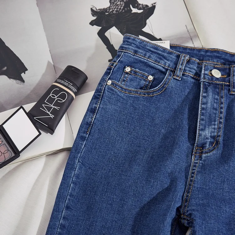 Женские джинсы клёш Высокая талия джинсы модные обычные джинсовые брюки эластичные брюки Femme черный синий кисточка по щиколотку брюки