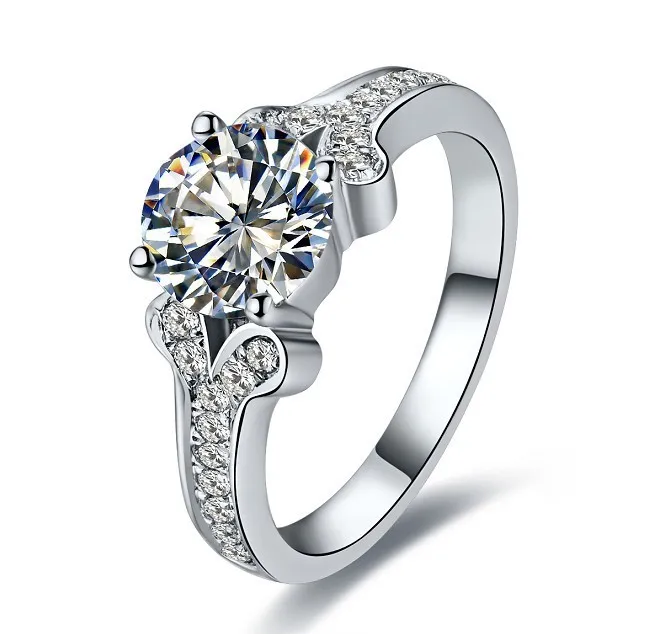 

THREEMAN Famous Brand 2CT Moissanite Tested Positive Solid White Gold Engagement Jewelry Synthetic Diamonds Affordable Gold Ring