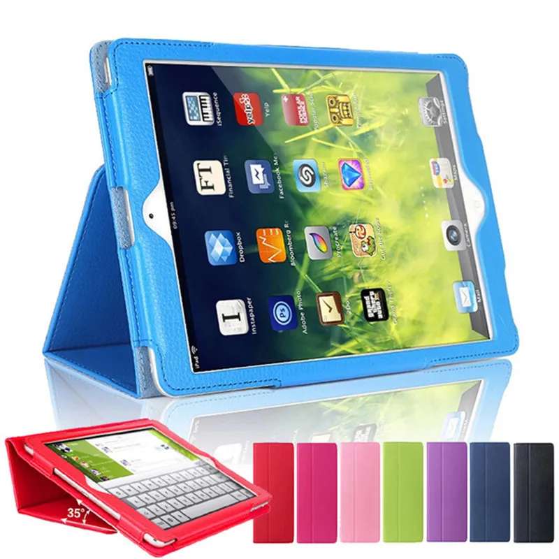 For Apple ipad Air 2 II Open Close Wake Up Sleep Flip Litchi
