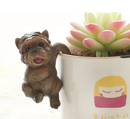 Cute dog Mini Figure PVC toy succulent plant cake car office cup decoration party supply pet doggy kids gifts10_