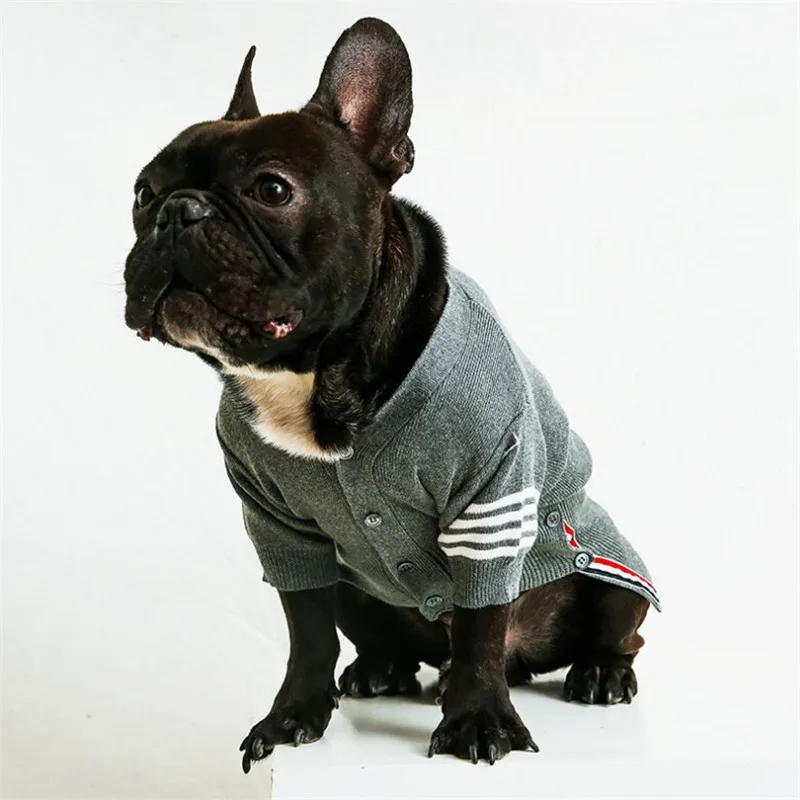 

Dog Clothes Cardigan Teddy Puppy Dog French Bulldog Chihuahau Clothes Dog Autumn Winter Cat Clothes Nordic Striped Sweater