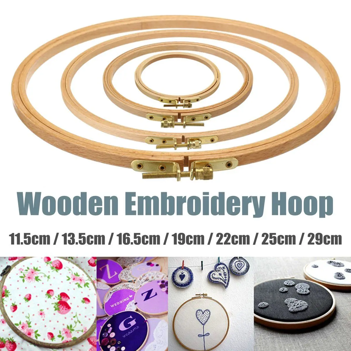 

7 Size Wooden Round Embroidery Hoops Cross Stitch Sewing Tools Craft Ring Frame Machine Tool Embroidery Circle Embroider Crafts