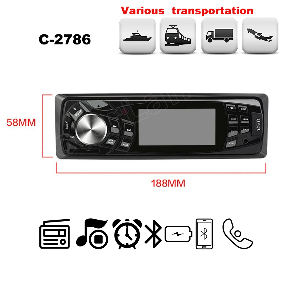 Авто Автомобильный радиоприемник C-2786 Bluetooth SD USB MP3-плеер 12 В 1Din высокое качество In-dash пульт дистанционного управления Эл