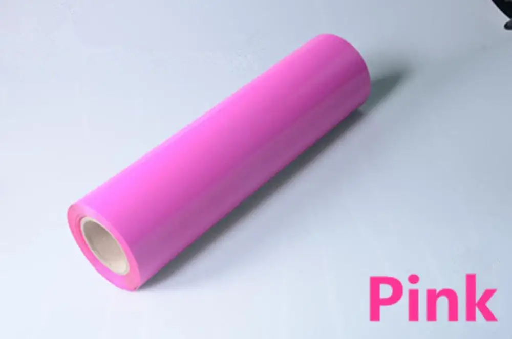 30 см x 20 см ПУ теплопередача Винил термопресс резка виниловая многоцветная пленка футболка одежда дизайн 1" x7. 87'' образец - Цвет: Pink