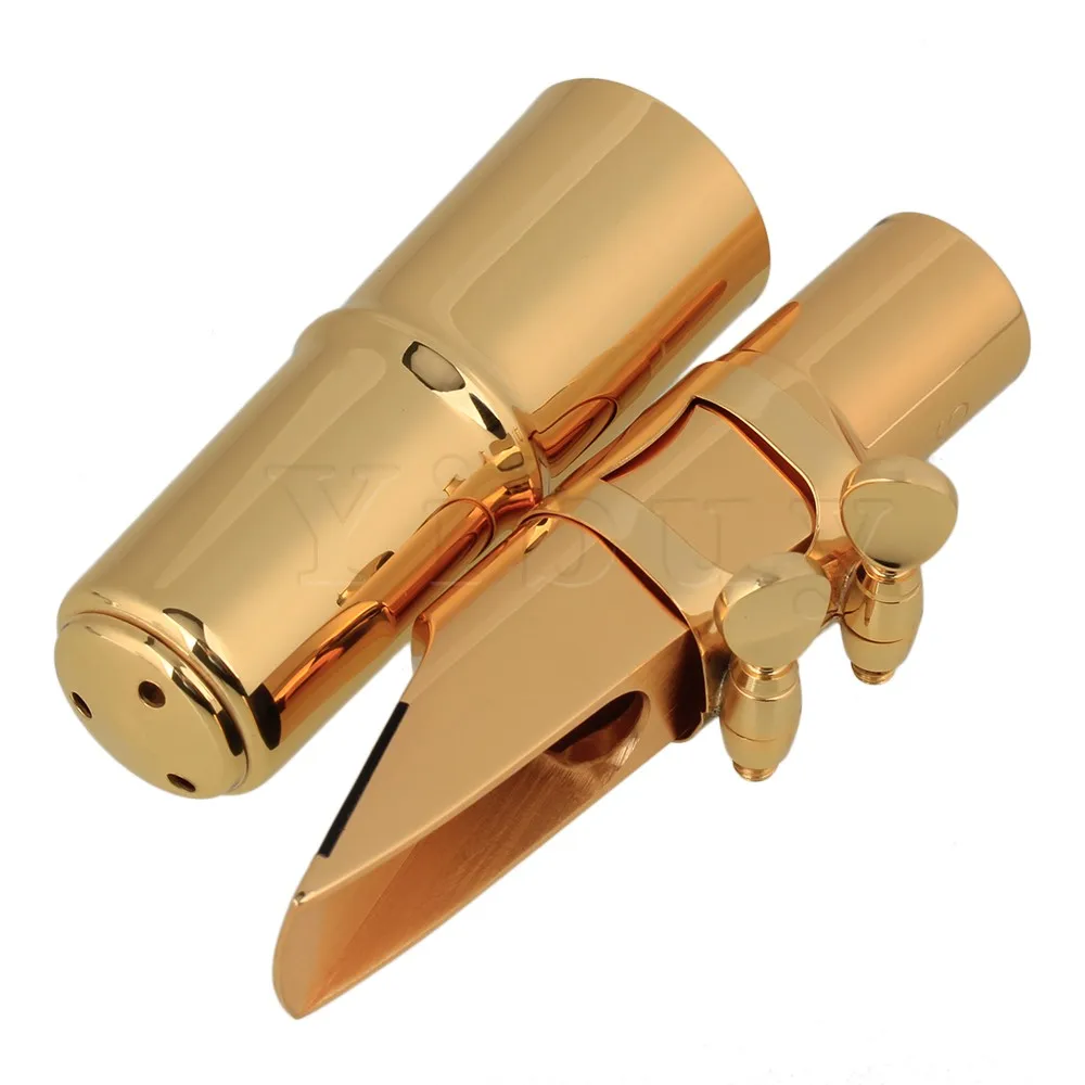 

Yibuy Gold 6# Plastic Sax Mouthpiece Set with Cap Ligature for E-flat Alto Saxophone