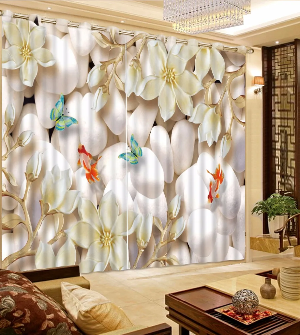 

Modern 3D Curtains Drapes For Living Room Bedroom cobblestone Bedroom Curtains Luxury Curtains