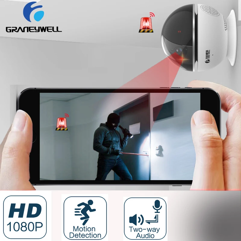 Graneywell, Wi-Fi, ip-камера 1080 P, Bluetooth, динамик, мини-камера, умное ночное видение, видекам, детский монитор, камера видеонаблюдения