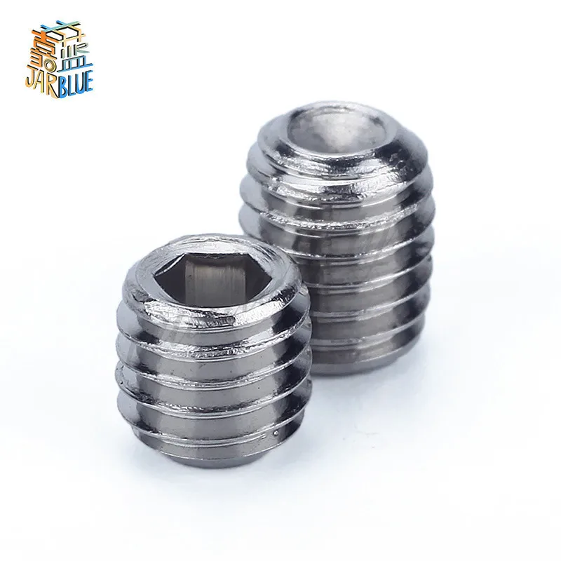 50Pcs DIN913 M2 M2.5 M3 M4 M5 304 Stainless Steel Metric Thread Grub Screws Flat Point Hexagon Socket Set Headless | Обустройство