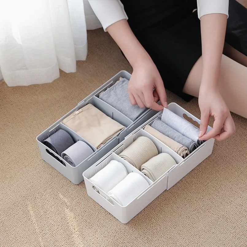 New Separated Underwear Storage Box Plastic Socks Underwear Finishing