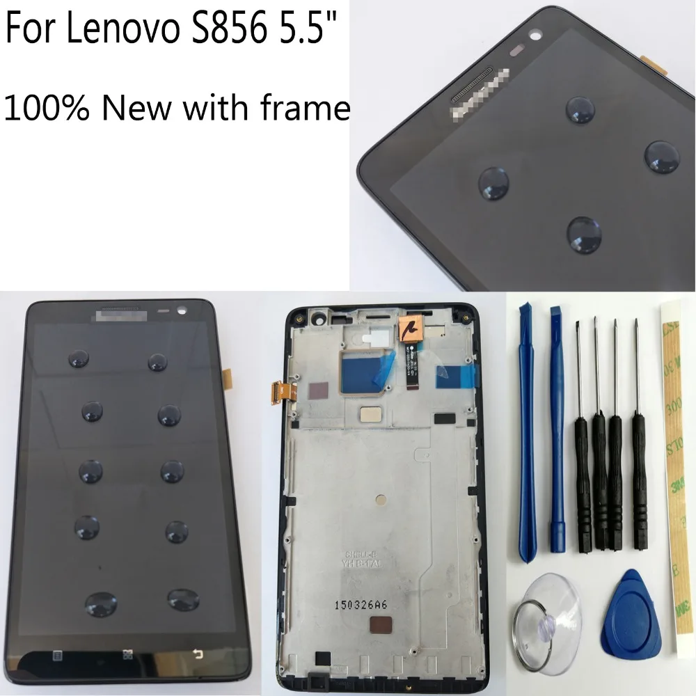 

Shyueda 100% New with frame 5.5 inch For Lenovo S856 5.5" 720 x 1280 pixels IPS LCD Display Touch Screen Digitizer With Tools
