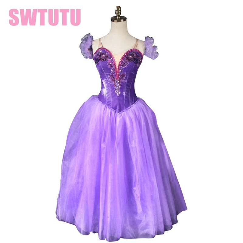Purple Romantic Ballet Tutu long Dress Red  Ballet Ballerina Tutu Dress Girls Professional Tutu Ballet Dance Tutus BT9088b