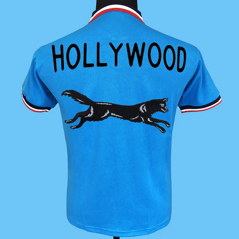 Seestern brand new men polo shirts print Hollywood alphabet applique embroidery black wolf stripes collar summer quality cotton