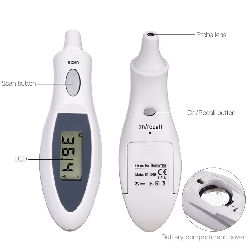 Инфракрасный ушной термометр, детский цифровой термометр, высокая точность, бесконтактный термометр, термометр для взрослых, забота о здоровье, 31