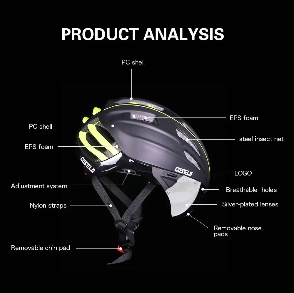 Costelo велосипедный шлем 4 цвета MTB Горный шоссейный велосипедный шлем Casco speed Airo RS Ciclismo очки Bicicleta