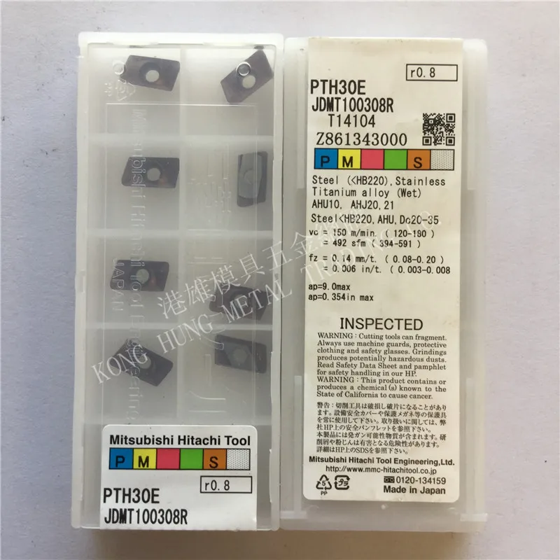 JDMT100308R PTH30E Original Hitachi Carbide Inserts Milling Inserts