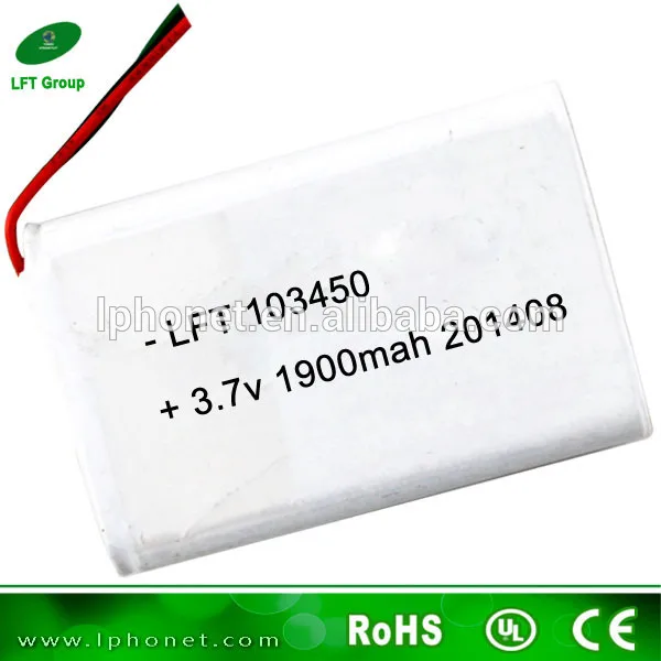 5 шт. литиевая аккумуляторная батарея 103450 3 7 в 1900 мАч|rechargeable battery for tablets|103450