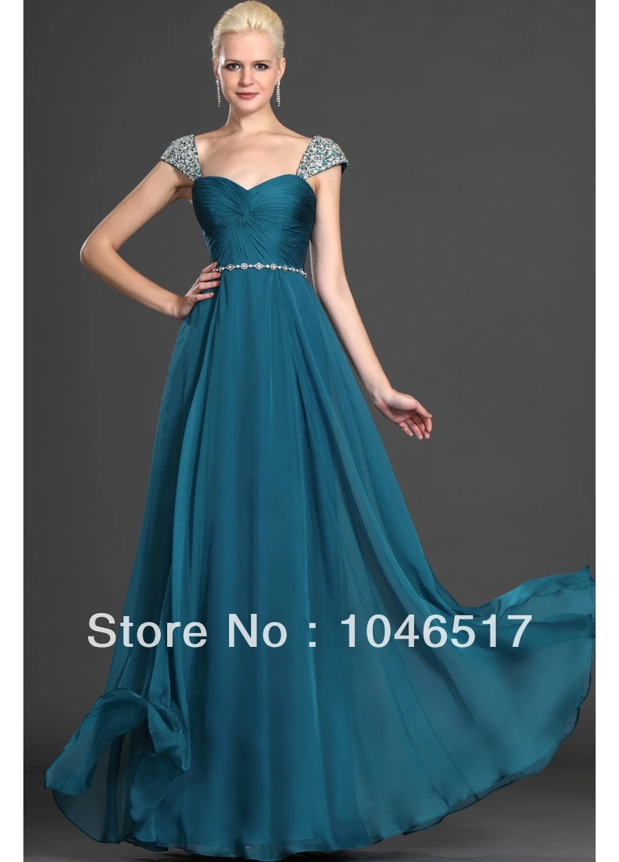 blue green formal dress