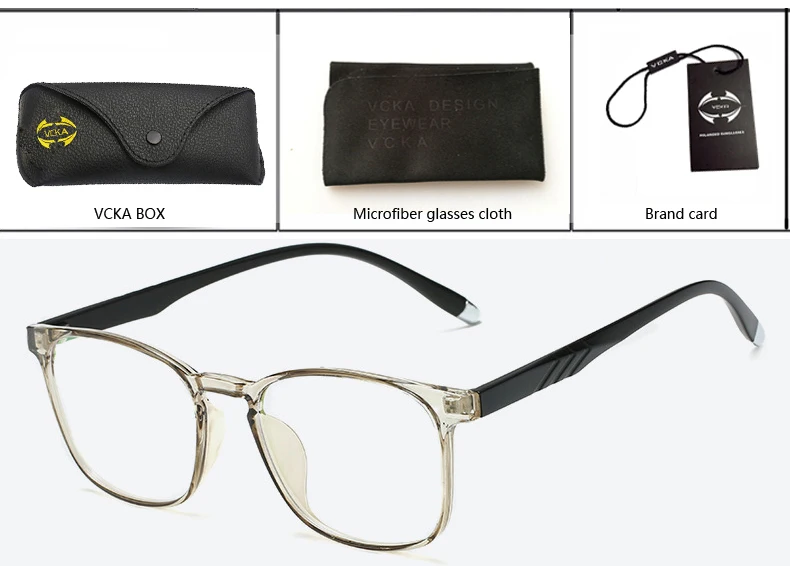 VCKA TR90, анти-синий светильник, очки для мужчин и женщин, квадратные очки для игр, компьютерные защитные линзы, экран UV400, очки - Цвет оправы: 6