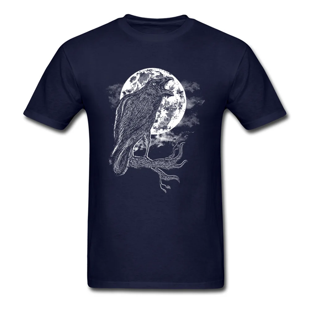 Design Night Caw Round Neck T-Shirt Summer Tops Shirts Short Sleeve for Men Prevalent 100% Cotton comfortable T-shirts Night Caw navy