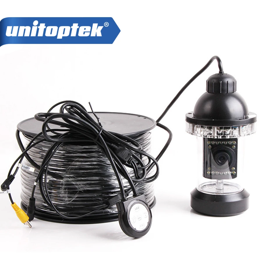 

Only HD CCD 650TVL 18Pcs IR/White LED Light Camera Night Vision 20M Cable Rotate at 360 Degree For Underwater Fishing Camera Kit