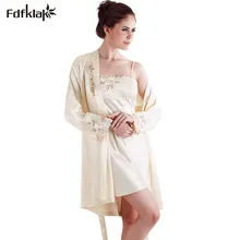 Высокое качество Весна Осень шелковый халат набор сексуальный шелковый халат для женщин большой размер свободный Атласный халат женские халаты