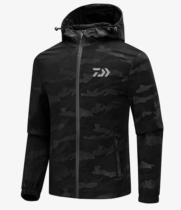 

2019 New Winter Outdoor Daiwa Fishing Clothing Men Autumn Waterproof Warm Fishing Jackets Patchwork Hooded Suit