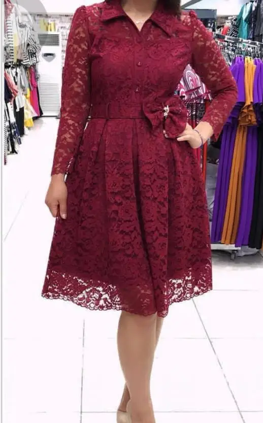 Новое модное элегантное женское платье в африканском стиле большого размера L-4XL - Цвет: Бургундия