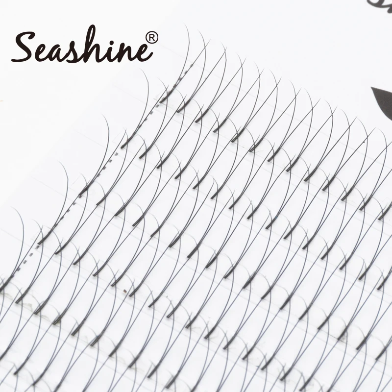 Seashine-abanicos de volumen prefabricados profesionales, extensiones de pestañas rusas, rizado C & D, extensiones de pestañas de visón falso