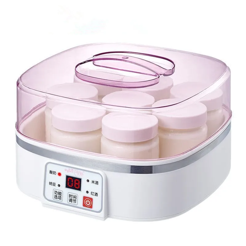 

220V Multifunction 4 In 1 Automatic Electric Yogurt Maker Natto Rice Wine Grape Wine Microcomputer Control With 8 Cup Breakfast