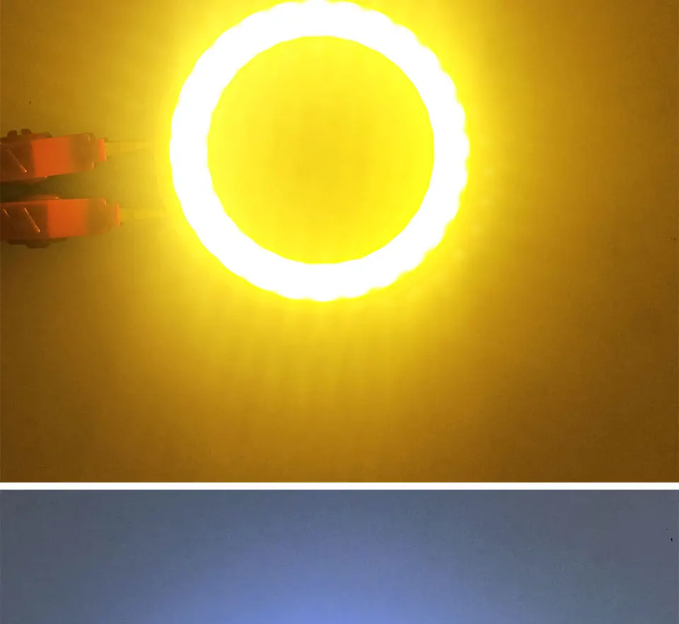 82mm Round Double Color 12V COB LED Light 5W +5W Yellow White Color DC12V Circular COB Lamp for DIY Car Decor Lighting LED Bulbs (9)