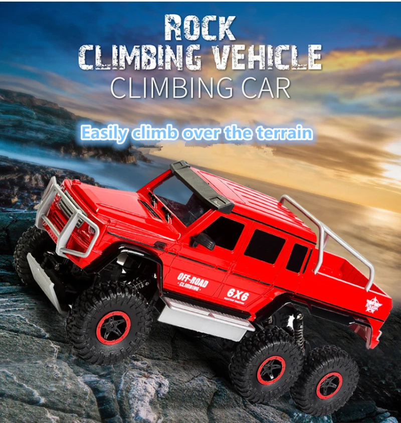 

2018 hot Six wheel drive pickup truck 2.4G 6WD 38CM large Resistance to fall Electric Climbing Monster remote control RC truck