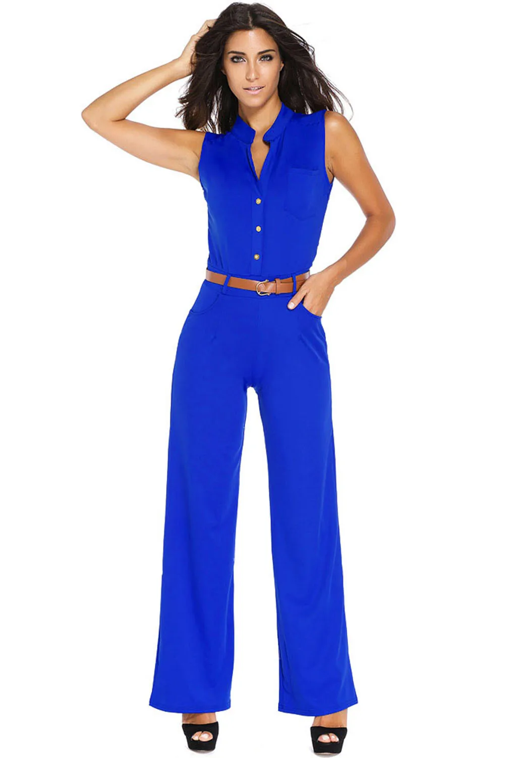 Fashion Women Jumpsuit 2018 Summer Overalls Belted Wide Leg Jumpsuit Women Jumpsuit Long Pants Rompers Sleeveless sexy club part Fashion Women Jumpsuit 2018 Summer Overalls Belted Wide Leg Jumpsuit Women Jumpsuit Long Pants Rompers Sleeveless sexy club part