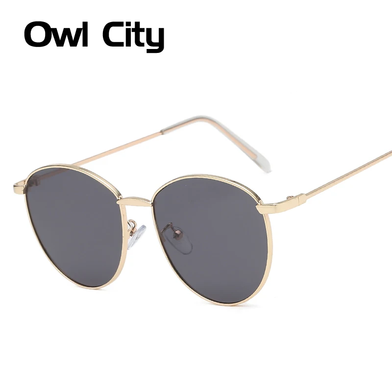 

Owl City Vintage Oval Sunglasses Women Men Round Sunglass Metal Frame Clear Shades Retro Female Brand Designer Sun Glasses UV400