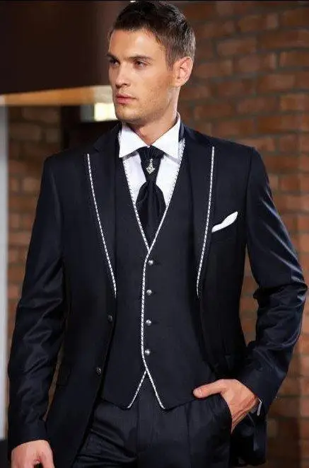 2016 font b Custom b font font b Made b font Navy Blue Men Slim Fits