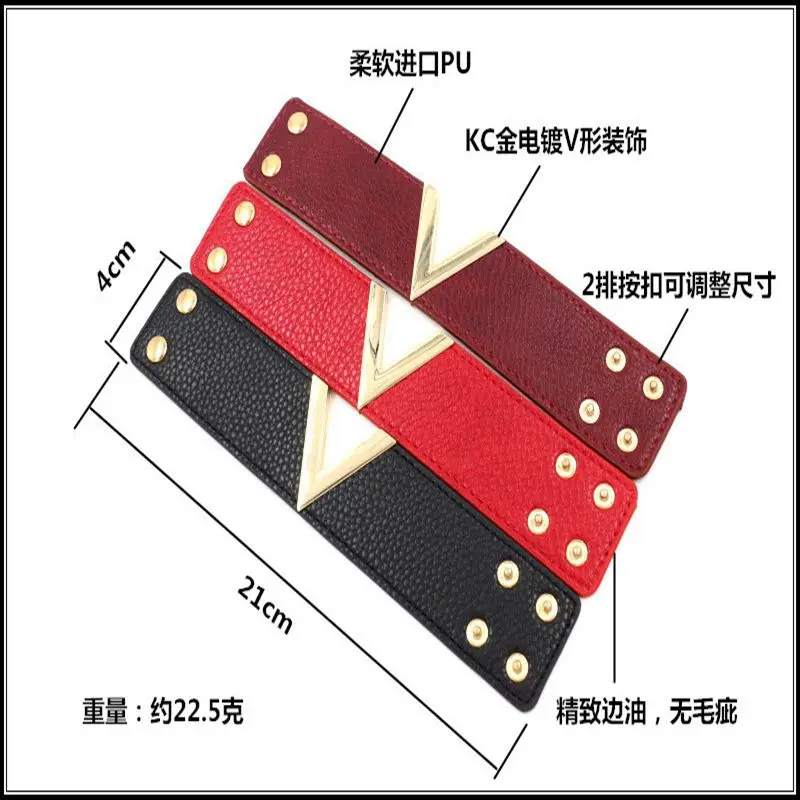 Europe Crack Leather Bracelet For Women Femme All-Match V Word Wide Punk Style Soft Jewellery Cool Wholesale - Image 6