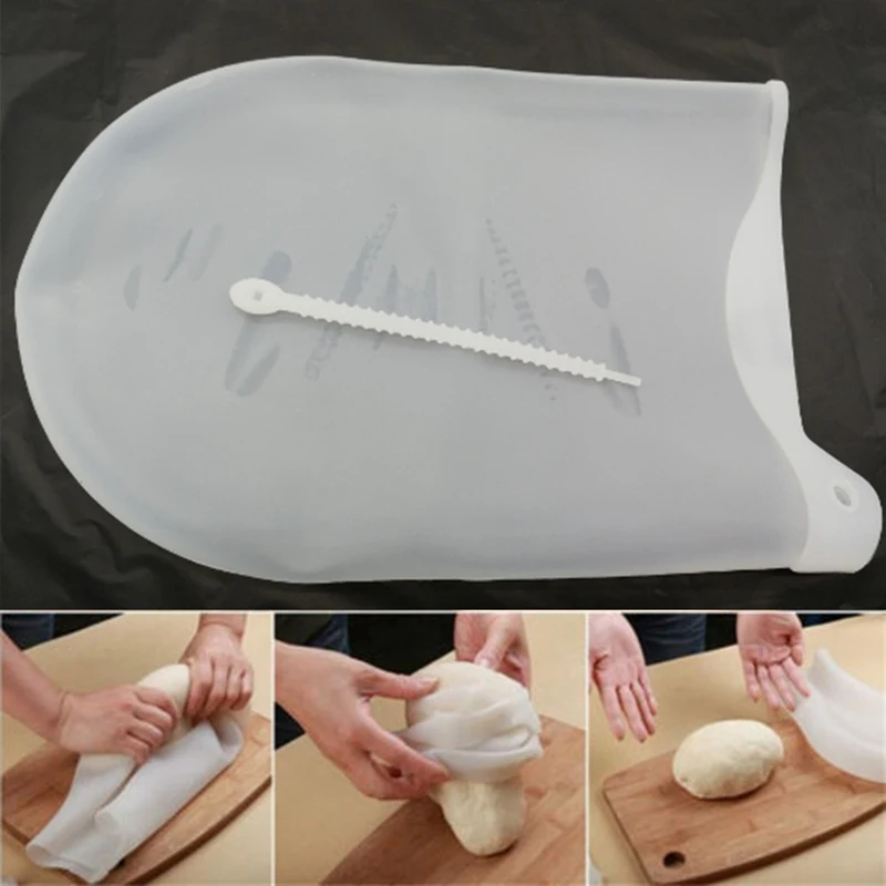 Amazing Pastry Kneading Dough Bag Silicone White Non-Stick Pastry Blender Bag DIY Home Made Dumpling Noodles Bag Tools Amazing Pastry Kneading Dough Bag Silicone White Non-Stick Pastry Blender Bag DIY Home Made Dumpling Noodles Bag Tools