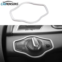 Carmonsons нержавеющей выключатель света Рамки Стикеры украшения Обложка для Audi A4 B8 A5 8 т Q5 8r Интимные аксессуары стайлинга автомобилей