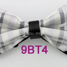 Yibei Coachella Галстуки черный низ серебристый галстук-бабочка в клетку плед лук Галстуки человек Diamond Кожа выбора регулируемый бабочка предварительно связали