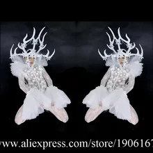 Led Antlers Stage Ballroom Costume Led Light Up Antlers Head Clothing Party Christmas Performance DJ Singer