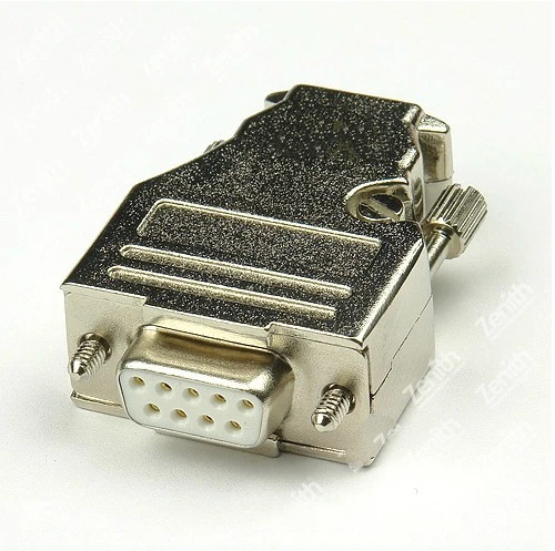 Beste Top D Sub 9 pin DB9 connector (vrouwelijke) solid pin module + verwijderbare metalen behuizing