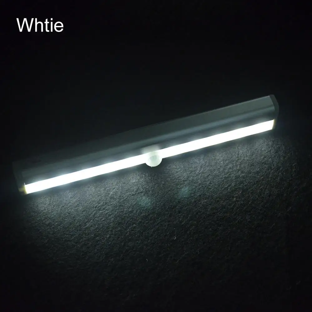 Светодиодный светильник под шкаф с датчиком движения 6 10 светодиодный s диод ночник беспроводной настенный уличный фонарь PIR с питанием от аккумуляторной батареи AAA - Цвет: White