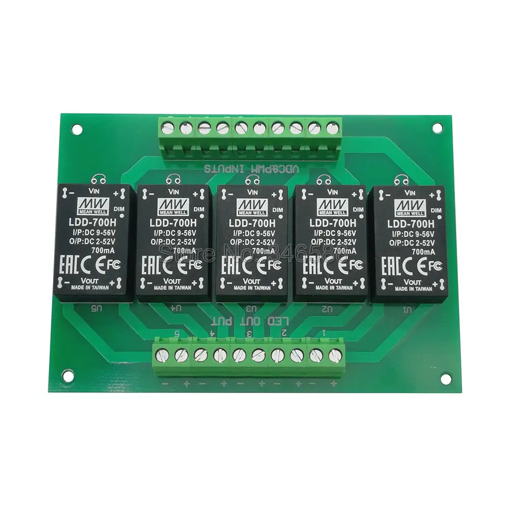 5 Kanaals Meanwell LDD-700H LDD-500H LDD-1000H LDD-350H LDD-600H LED Driver LDD Circuit PCB Board LDD Dimmer Controller