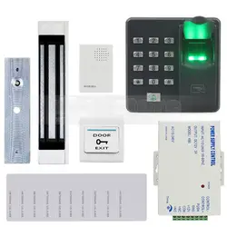 Diysecur отпечатков пальцев RFID 125 кГц пароль дверной Система контроля доступа Kit + Электрический магнитный замок + Дверные звонки