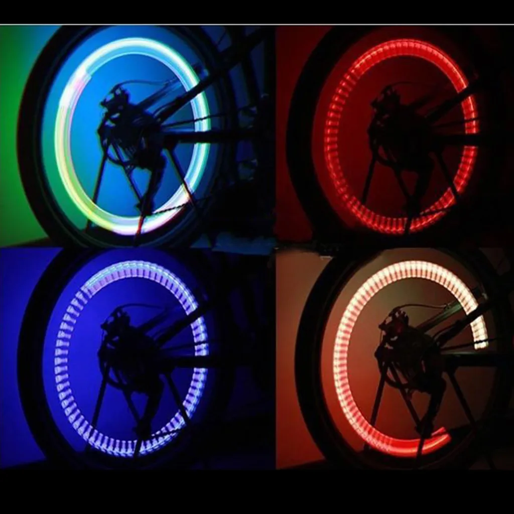 2pcs 7Color Night Light Bike Decoration LED Light Bicycle Accessories Tire Lamp