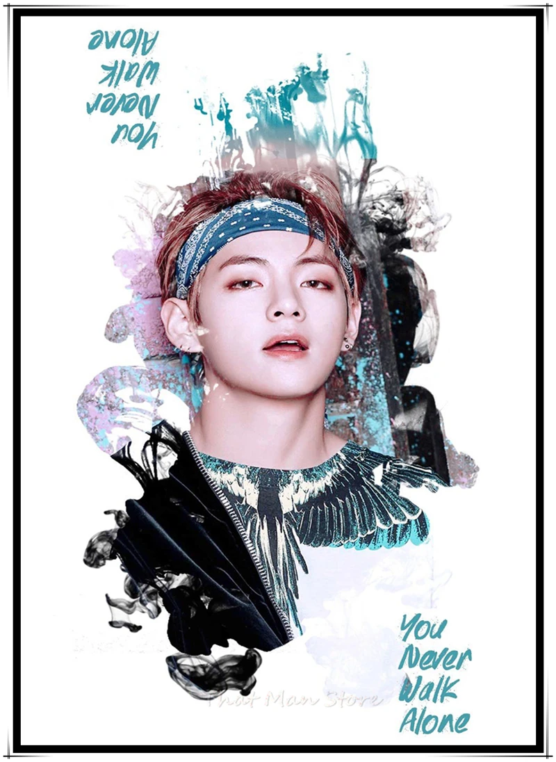 Kpop bangtan boysPoster наклейки на стену с четким изображением, украшение для дома, хорошее качество, принты, бумага с белым покрытием, для домашнего творчества, бренд без рамки - Цвет: Кофе