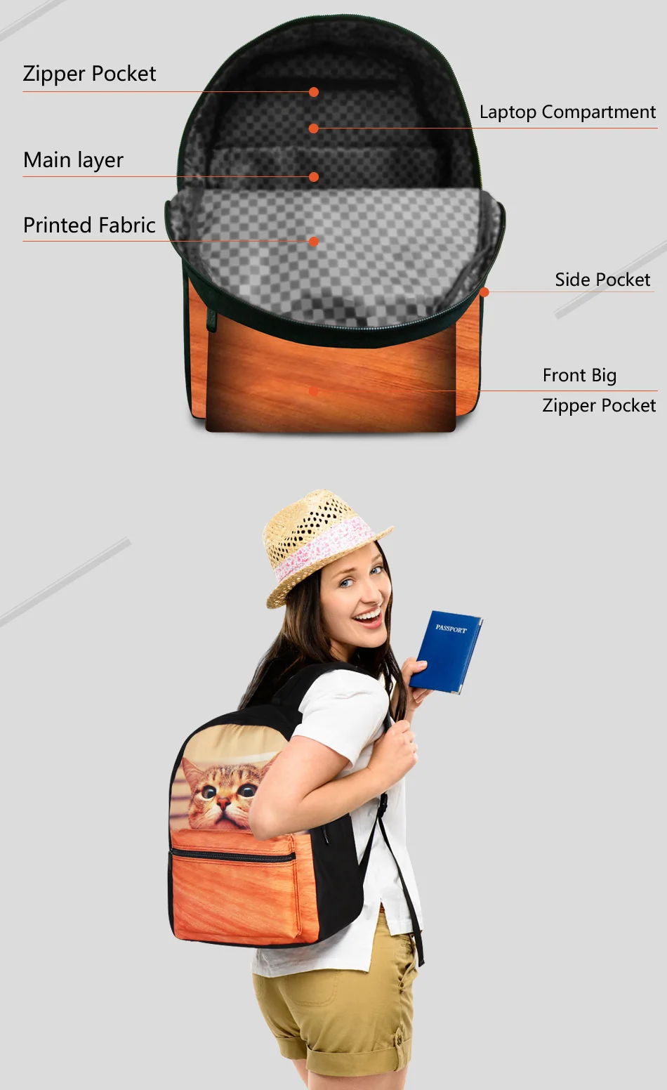 Женские холщовый рюкзак для ноутбука для 14 дюймов тетрадь зефир конфеты печати школьные ранцы колледж путешествия рюкзак обувь девочек