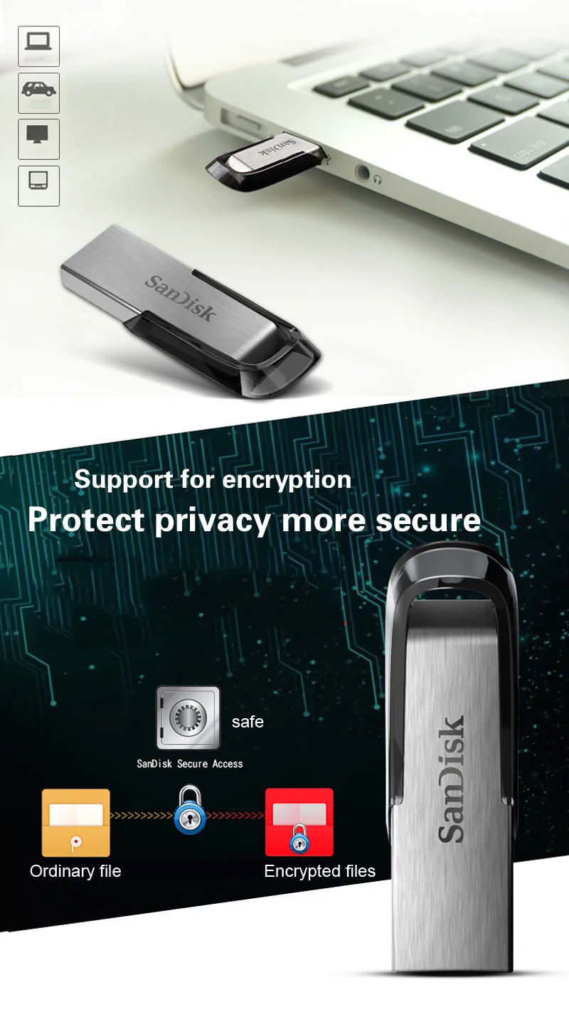 SanDisk USB флэш-накопитель 256 ГБ 128 Гб 64 ГБ 32 ГБ 16 ГБ флеш-накопитель 64 ГБ ультра чутье USB 3,0 карта памяти U диск для компьютера автомобиля